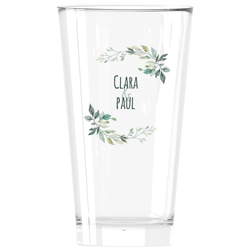 Verre à bière personnalisé Pinte en verre - Mariage Paix