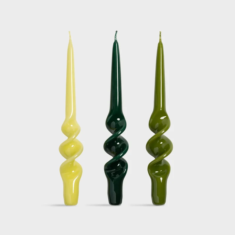 Bougie - Alpha Green (set de 3)