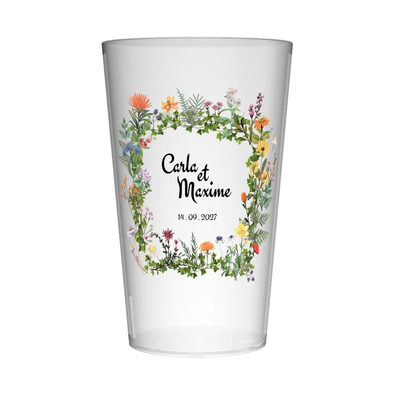 Gobelet personnalisé Mariage Fleurs Sauvages
