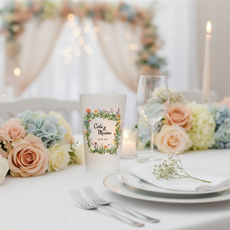 Gobelet personnalisé Mariage Fleurs Sauvages