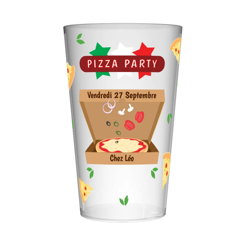 Gobelet personnalisé Soirée Pizza Party