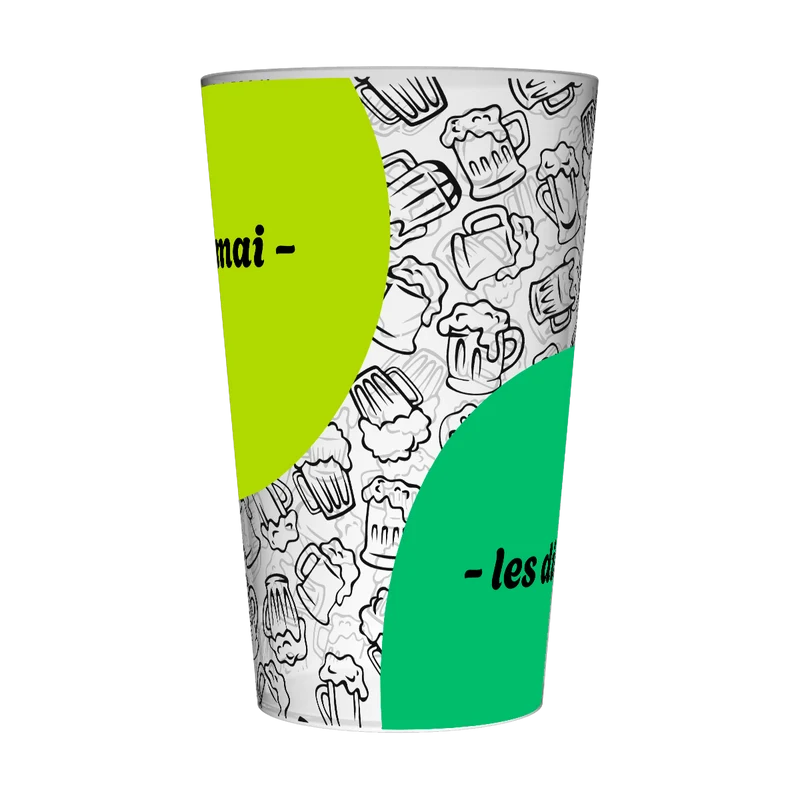 Gobelet personnalisé Conscrit Rond Vert & Bière