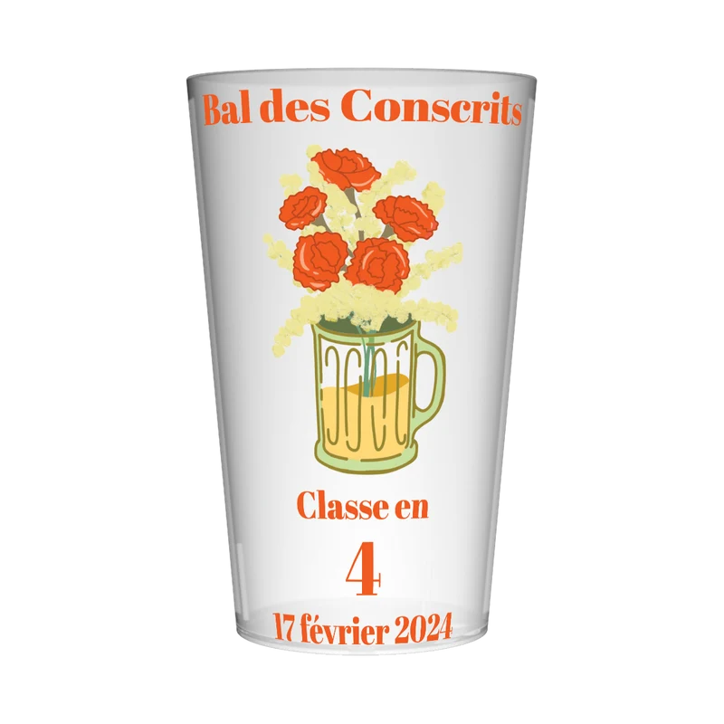 Gobelet personnalisé Conscrit Bières & Fleurs