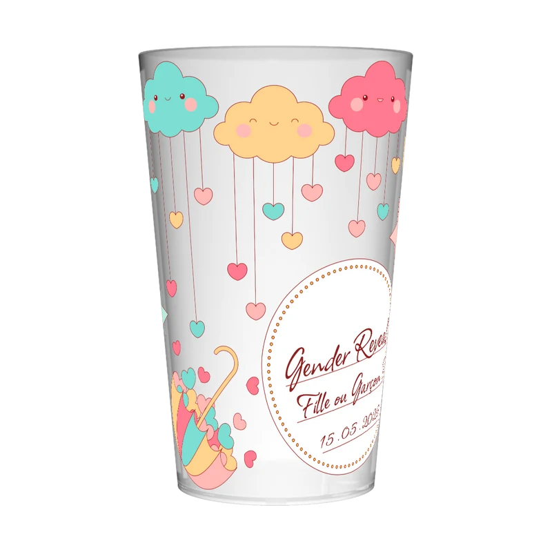 Gobelet personnalisé Gender Reveal Nuages & Etoiles