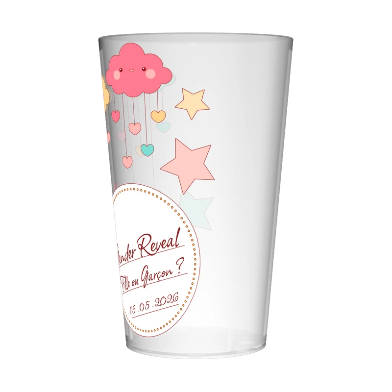 Gobelet personnalisé Gender Reveal Nuages & Etoiles