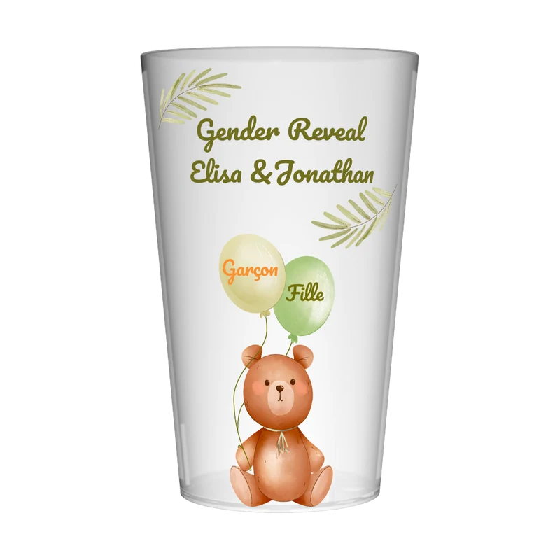 Gobelet personnalisé Gender Reveal Nounours