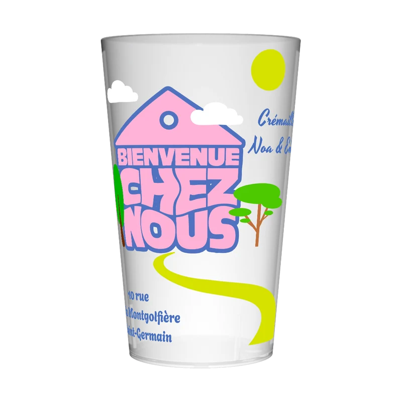 Gobelet personnalisé Crémaillère Bienvenue