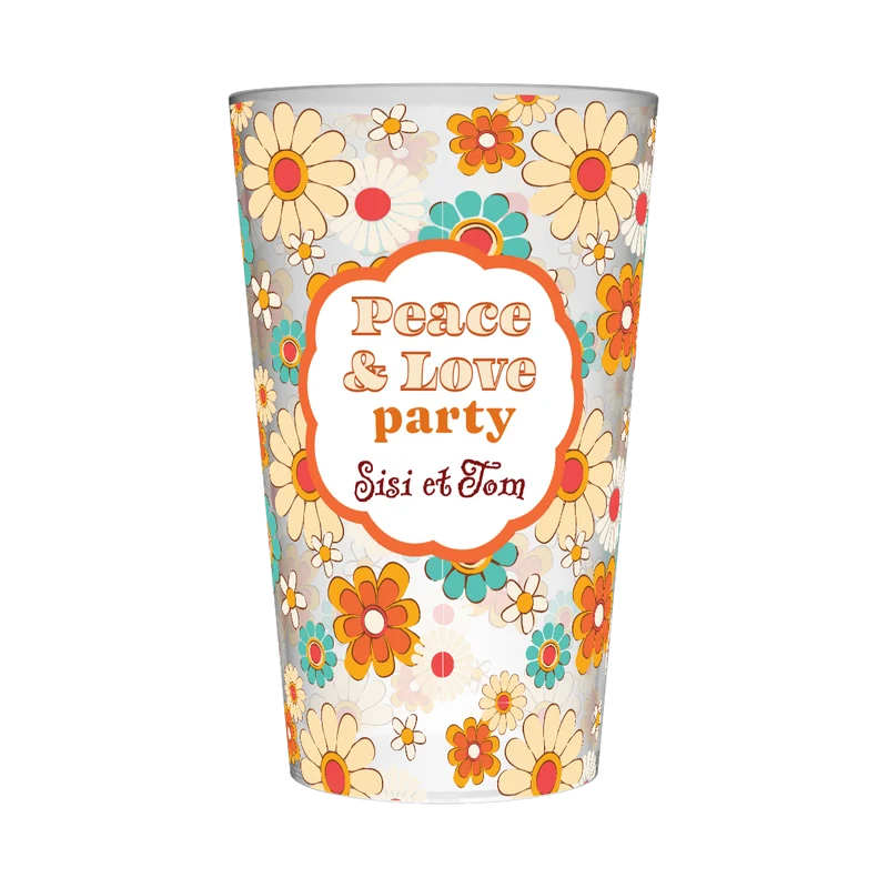 Gobelet personnalisé Soirée Peace & Love