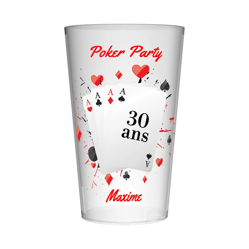 Gobelet personnalisé Anniversaire Poker Cartes