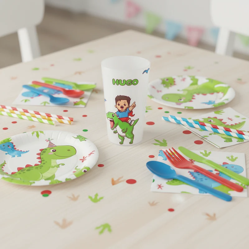 Gobelet personnalisé Enfant Dino Vert