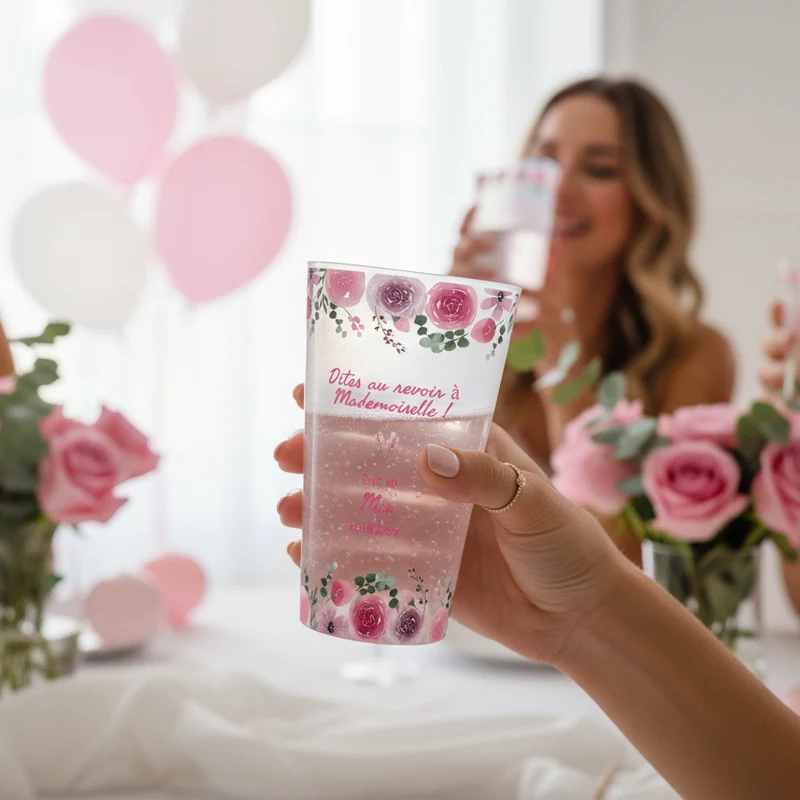 Gobelet personnalisé EVJF Roses