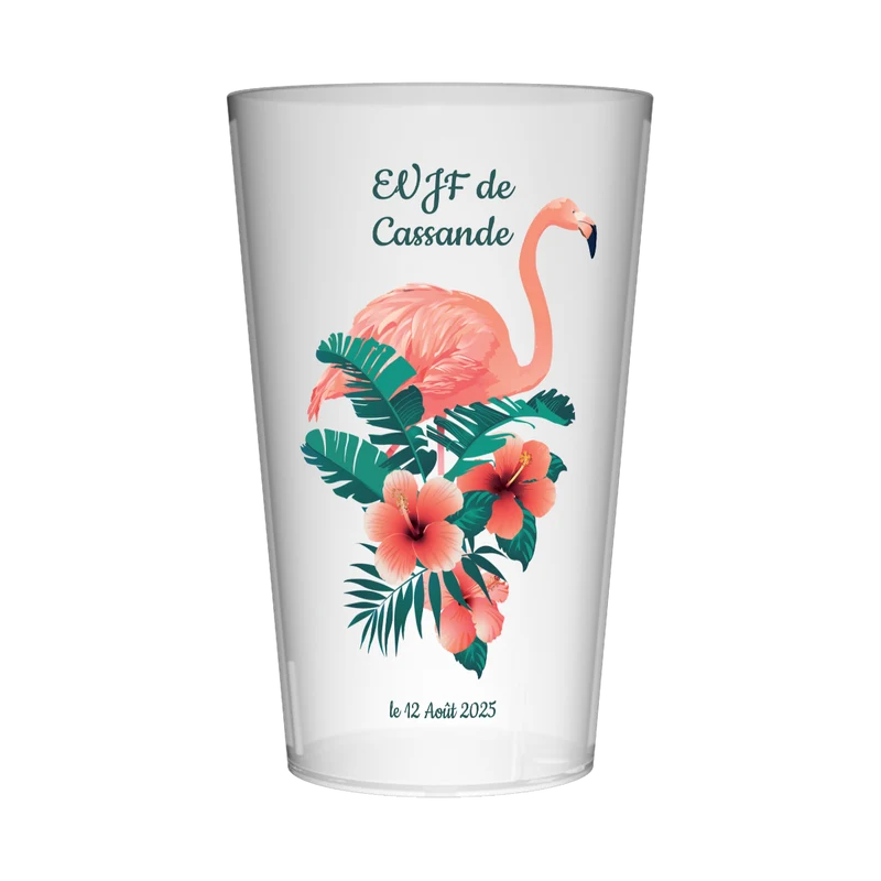 Gobelet personnalisé EVJF Flamant Rose
