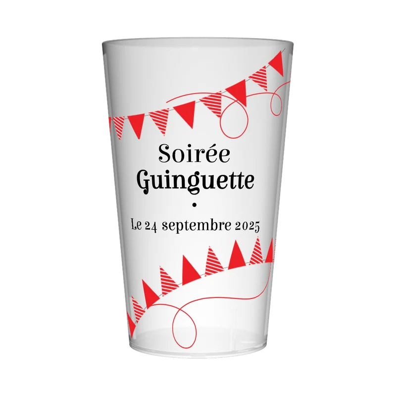 Gobelet personnalisé Guinguette Guirlande Rouge
