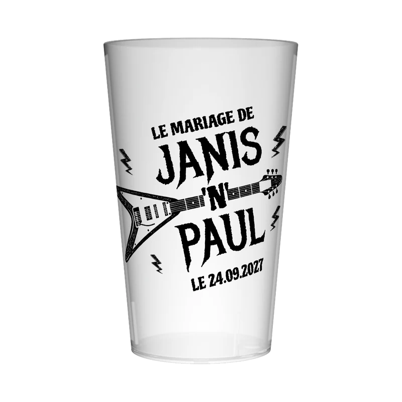 Gobelet personnalisé Mariage Rock'n Roll