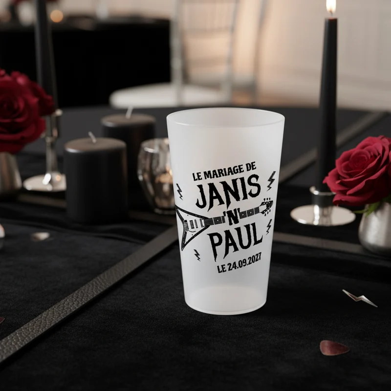 Gobelet personnalisé Mariage Rock'n Roll