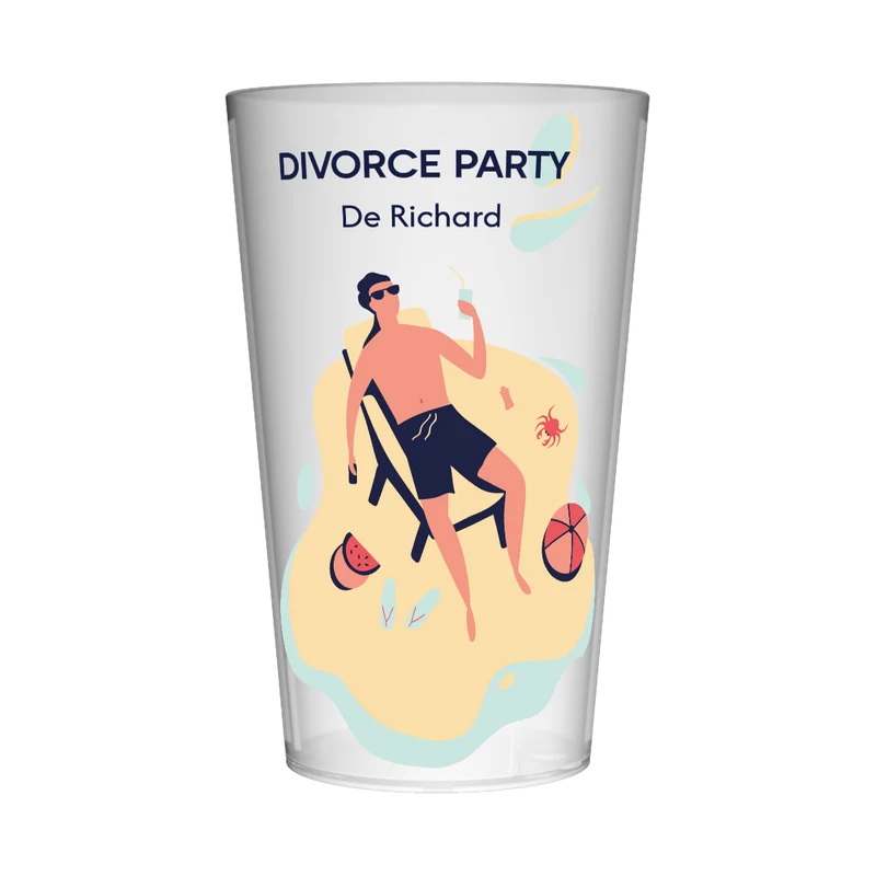 Gobelet personnalisé Divorce Party Plage