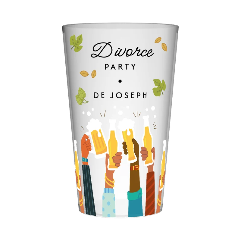 Gobelet personnalisé Divorce Party Bière