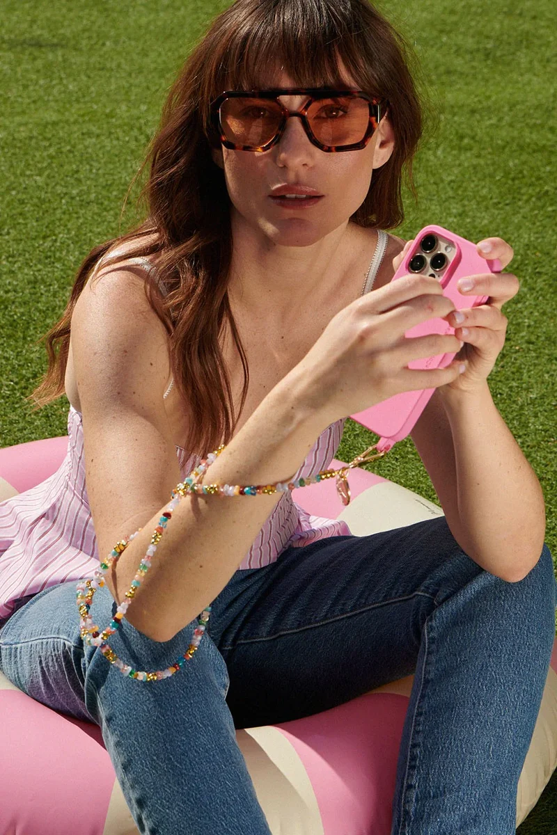 Chaine téléphone - Longue Livia multicolore 120 cm