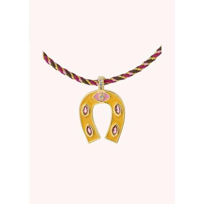 COLLIER - ORANGE MINI HORSESHOE
