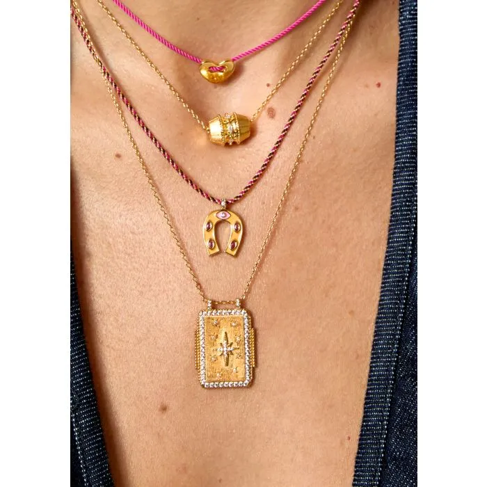COLLIER - ORANGE MINI HORSESHOE