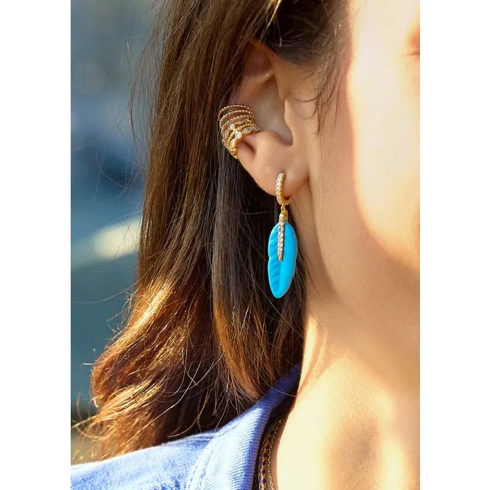 BOUCLES D'OREILLES - TURQUOISE PLUME