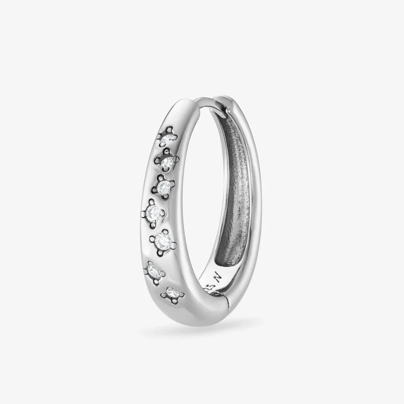 Mini créoles Nébuleuse bijoux (unité) - Grande Harmonie blanche argentée