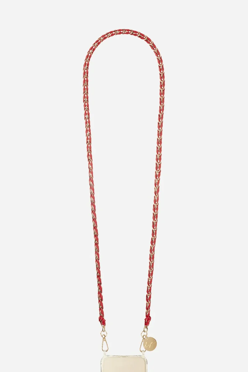 Chaine téléphone - Longue Lou Rouge 120 cm