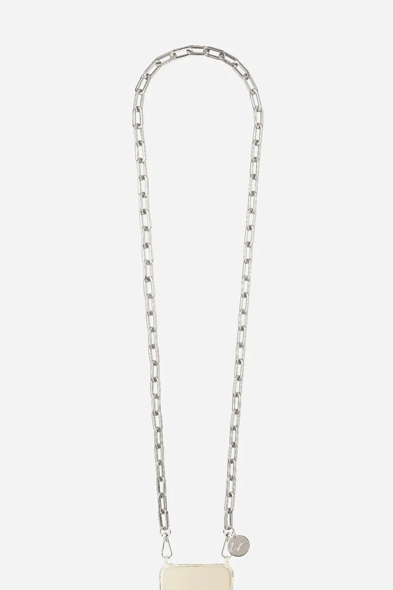Chaine téléphone - Longue Mia Argent 120 cm