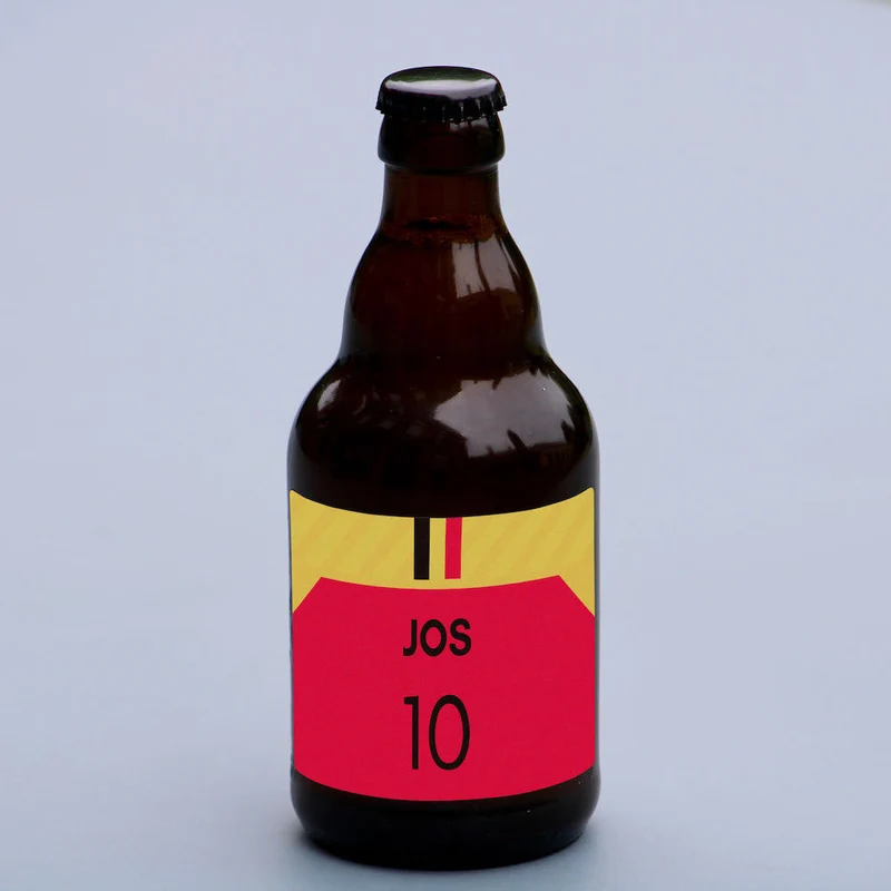 Bière maillot belgique avec prénom personnalisé