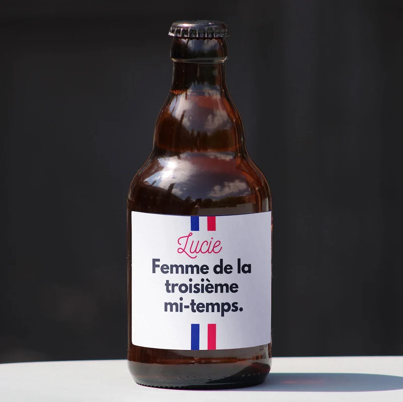 Bière la femme de la troisème mi-temps avec prénom