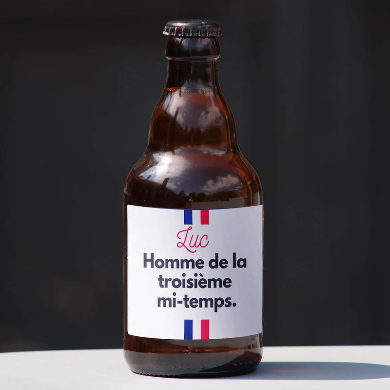 Bière l'homme de la troisième mi-temps avec prénom
