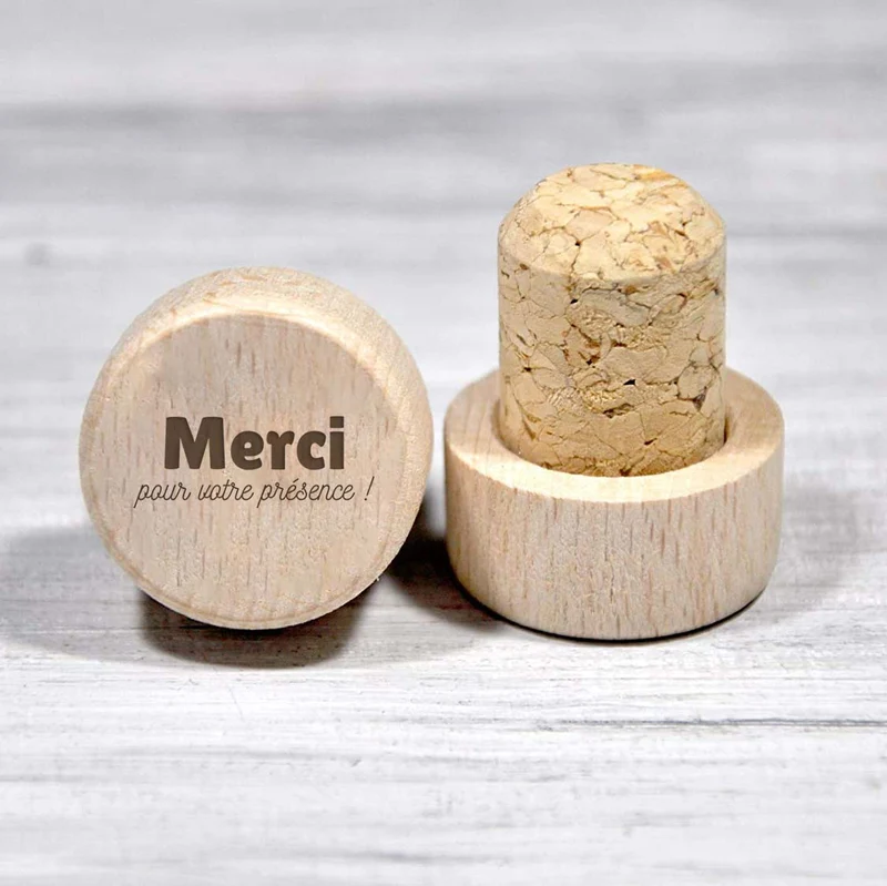 Bouchon personnalisé mariage - Merci