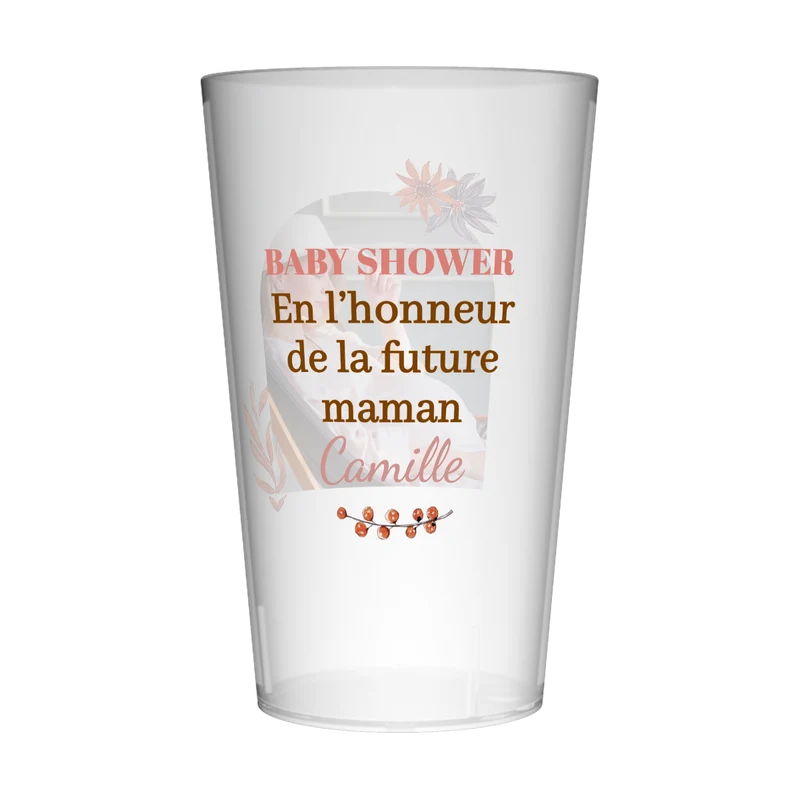 Gobelet personnalisé Baby Shower Photo & Moderne