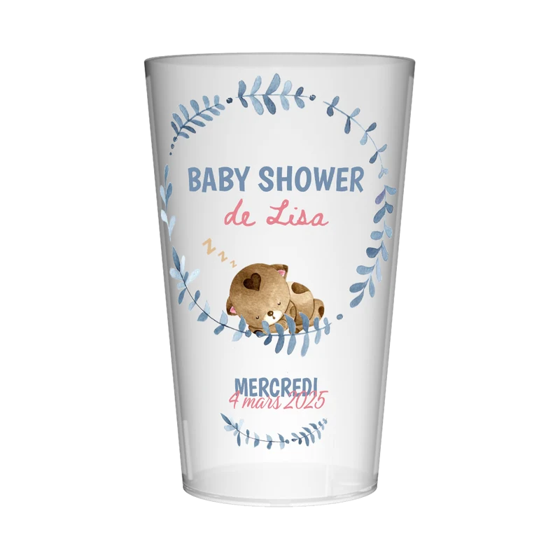 Gobelet personnalisé Baby Shower Couronne Bleue