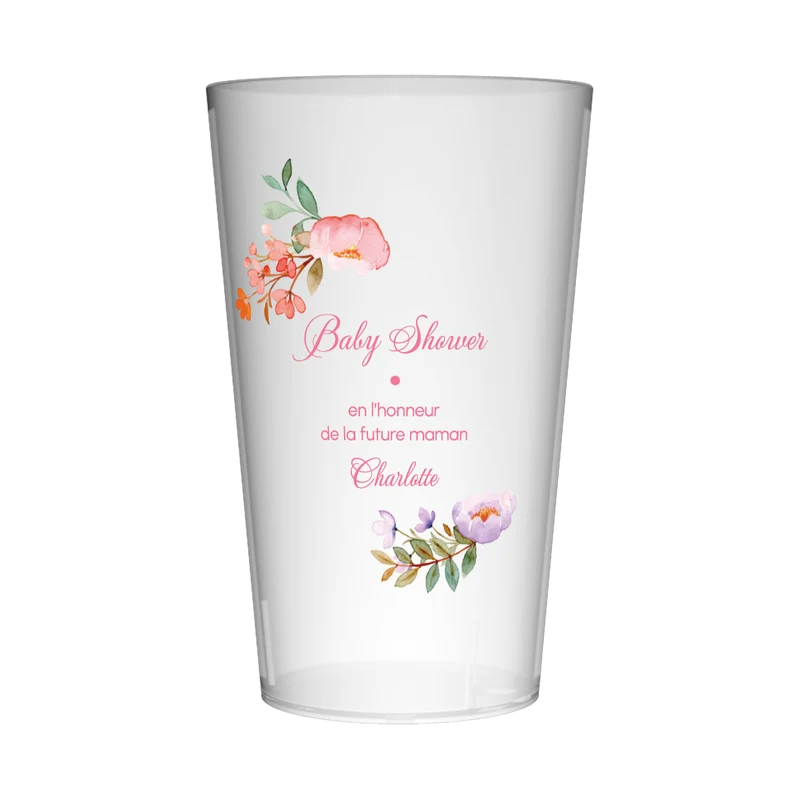 Gobelet personnalisé Baby Shower Rose