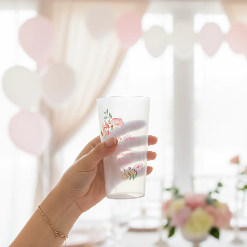 Gobelet personnalisé Baby Shower Rose