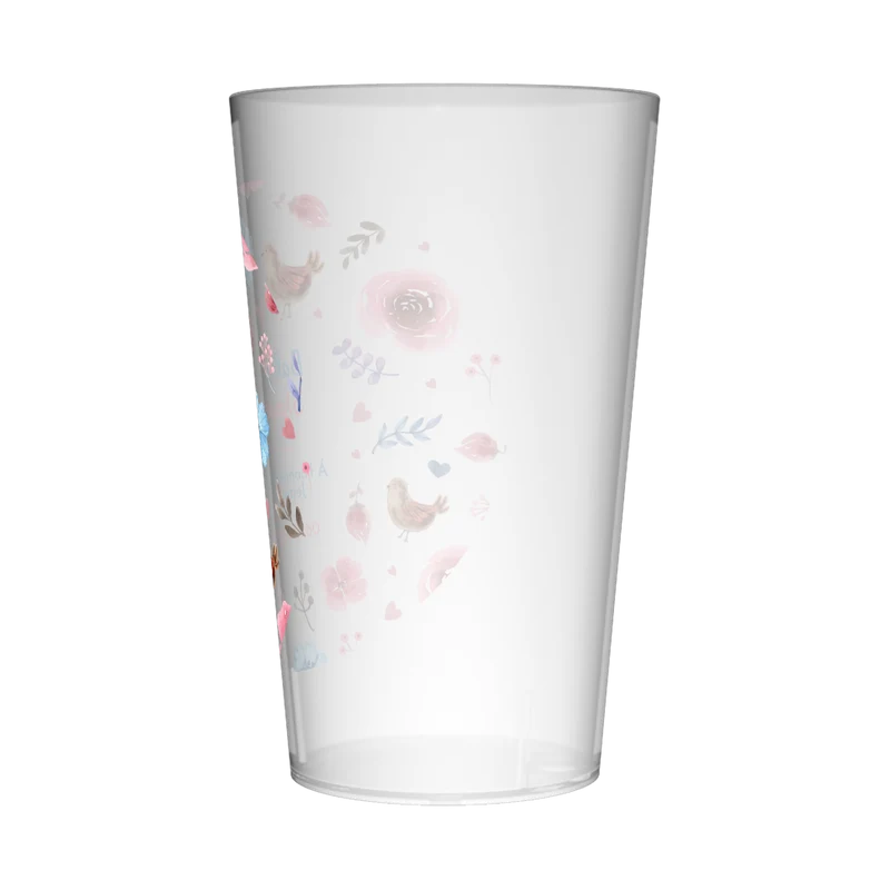 Gobelet personnalisé Baby Shower Fleurs Roses et Bleues