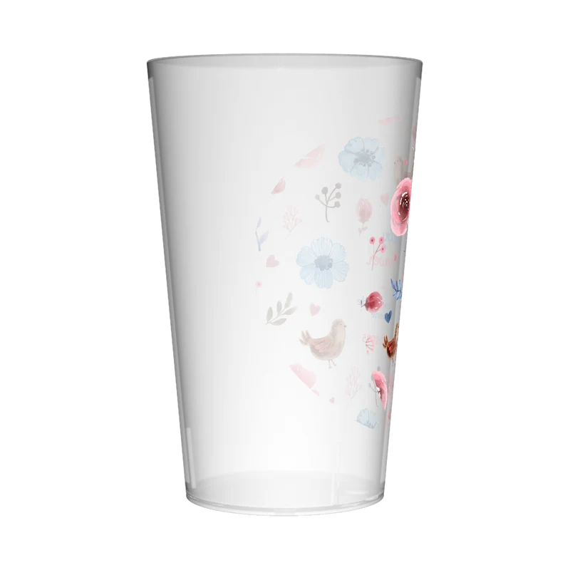 Gobelet personnalisé Baby Shower Fleurs Roses et Bleues