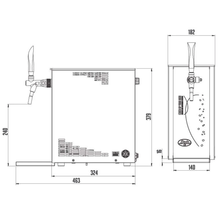 Trockenkühler Zapfanlage Lindr PYGMY 25/K Exclusive - 1 leitig