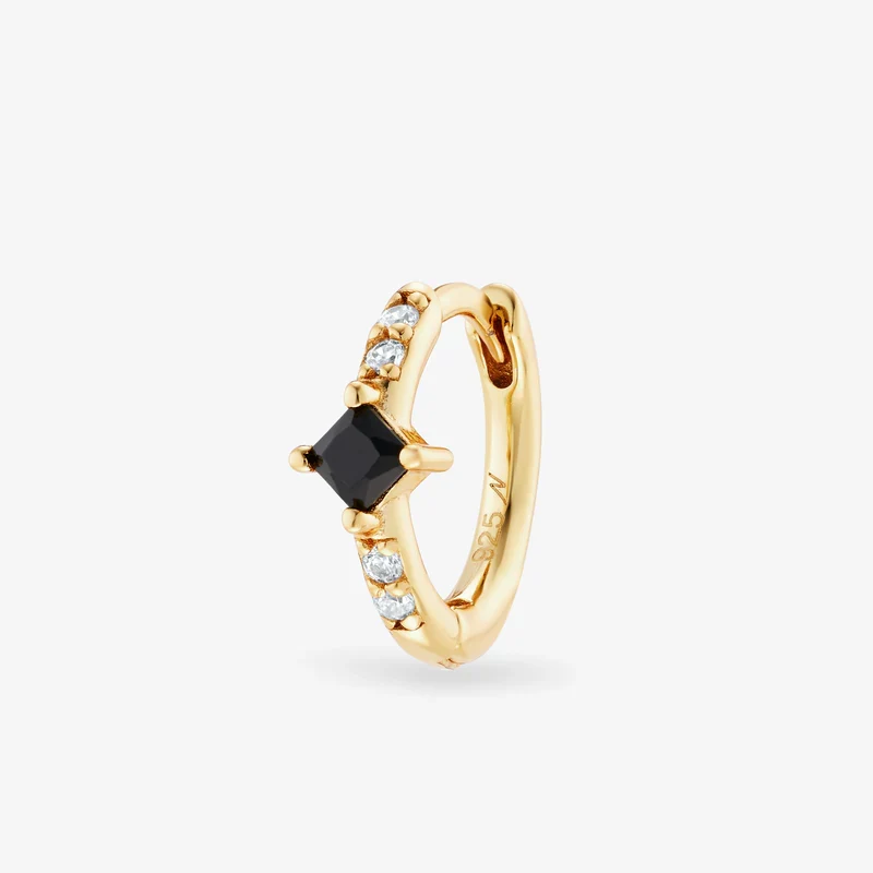 Mini créoles Nébuleuse bijoux - Rym noir