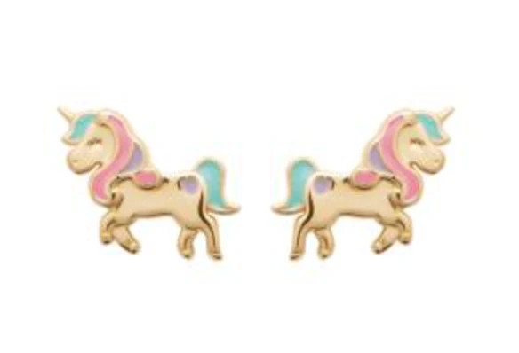 Boucles d'oreilles enfant - Licorne rainbow