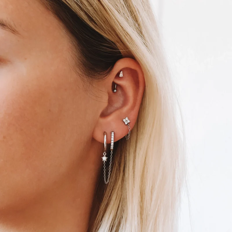 Piercing Nébuleuse bijoux (unité) - Noora argenté