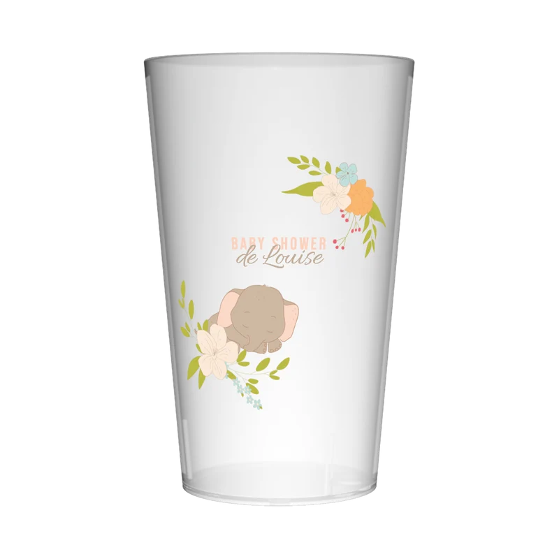 Gobelet personnalisé Baby Shower Éléphanteau