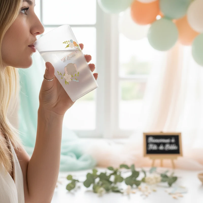 Gobelet personnalisé Baby Shower Éléphanteau