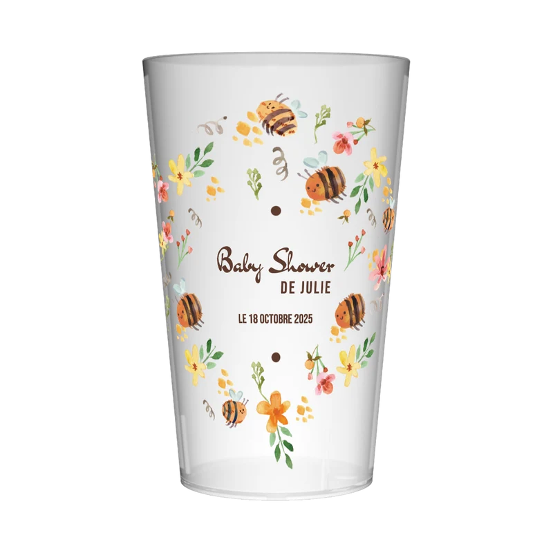 Gobelet personnalisé Baby Shower Abeilles