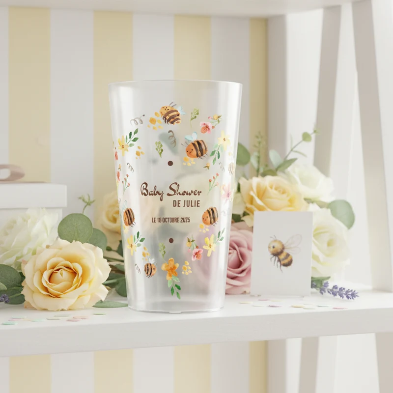 Gobelet personnalisé Baby Shower Abeilles