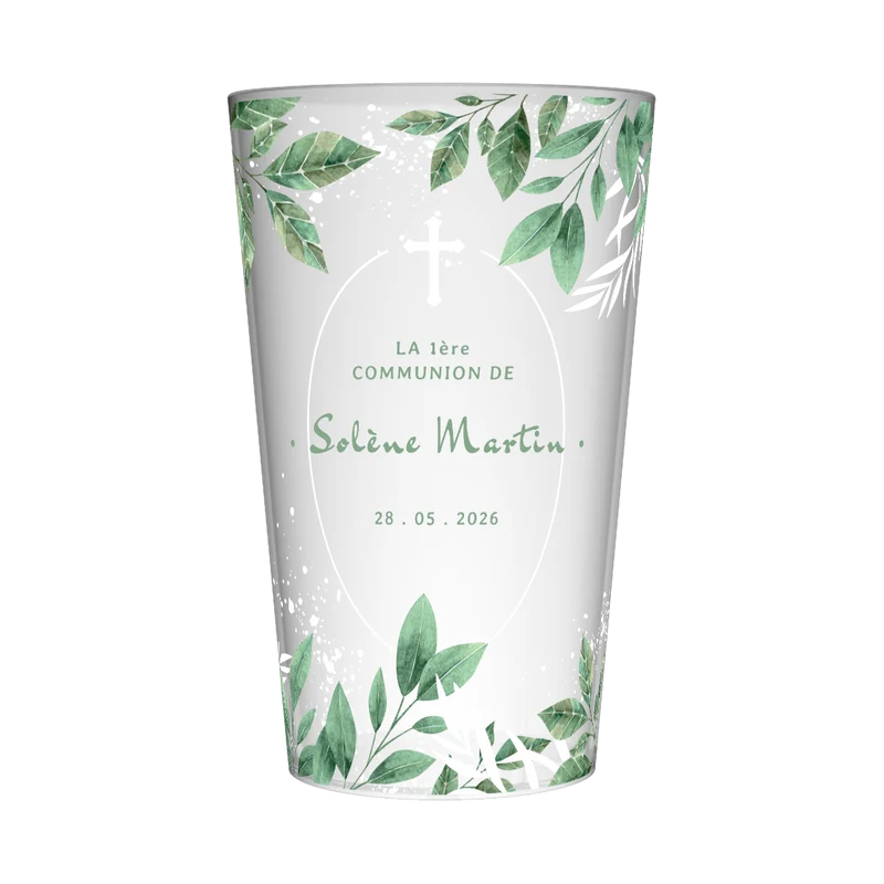 Gobelet personnalisé Communion Feuilles