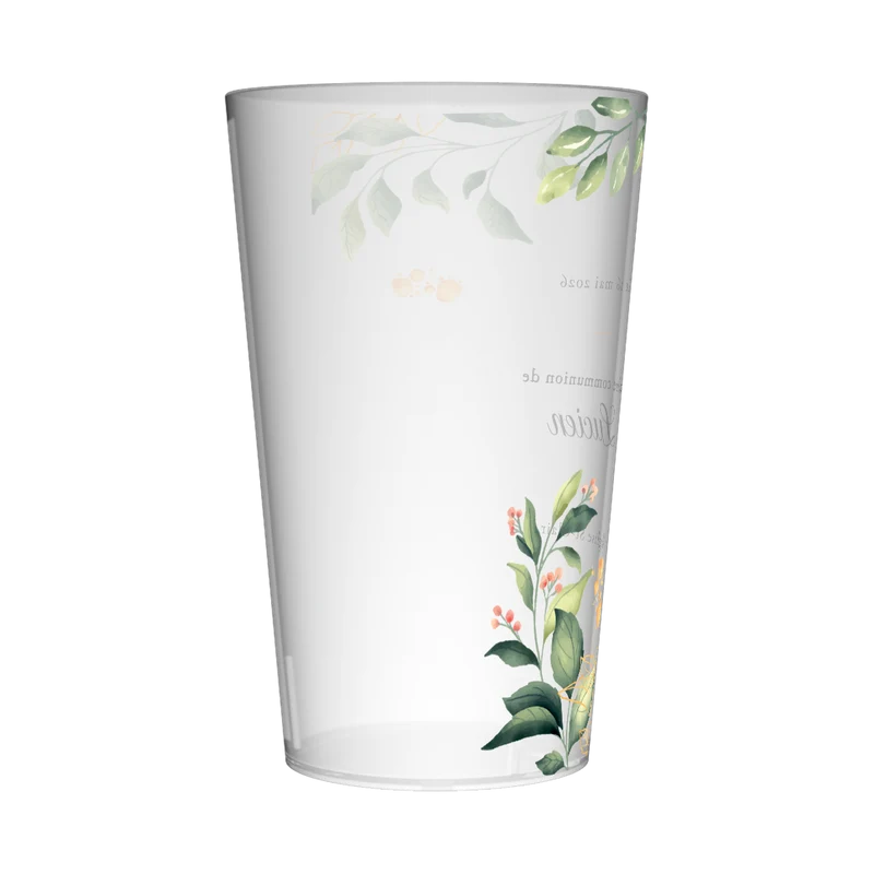 Gobelet personnalisé Communion Floral