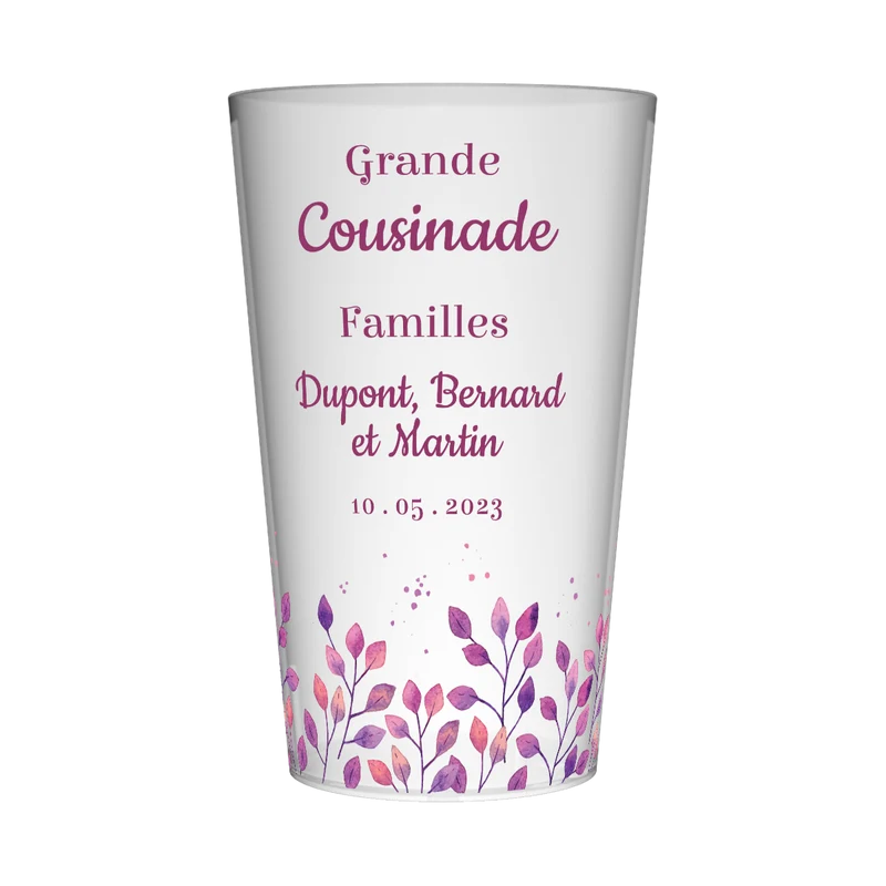 Gobelet personnalisé Cousinade Violet