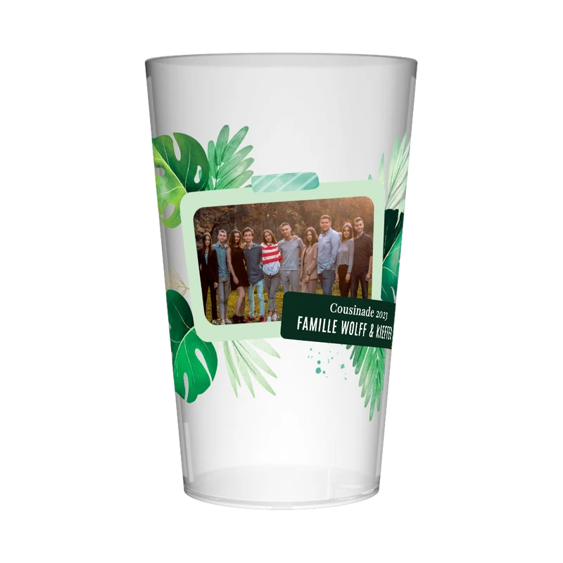 Gobelet personnalisé Cousinade Photo & Philodendron